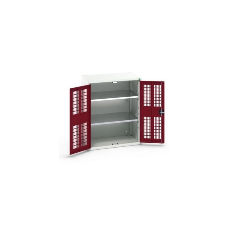 Armoire Verso hauteur 900 mm avec 2 portes ventilées portes rouge