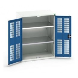 Armoire Verso hauteur 900 mm avec 2 portes ventilées portes bleues