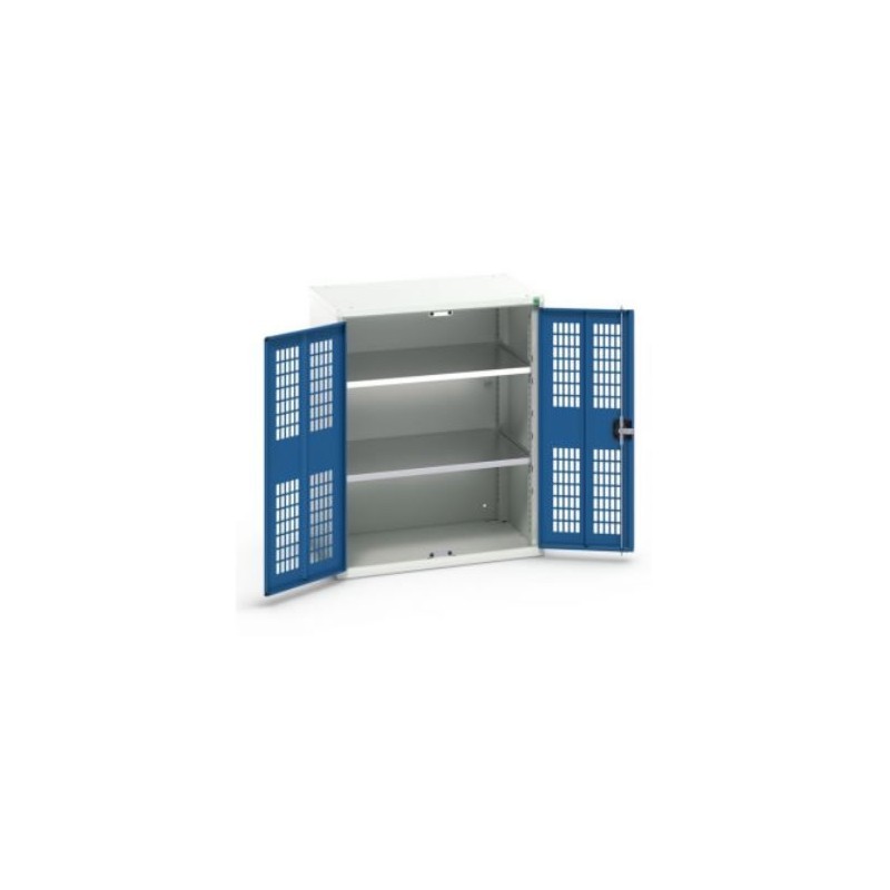 Armoire Verso hauteur 1000 mm avec 2 portes ventilées portes bleues