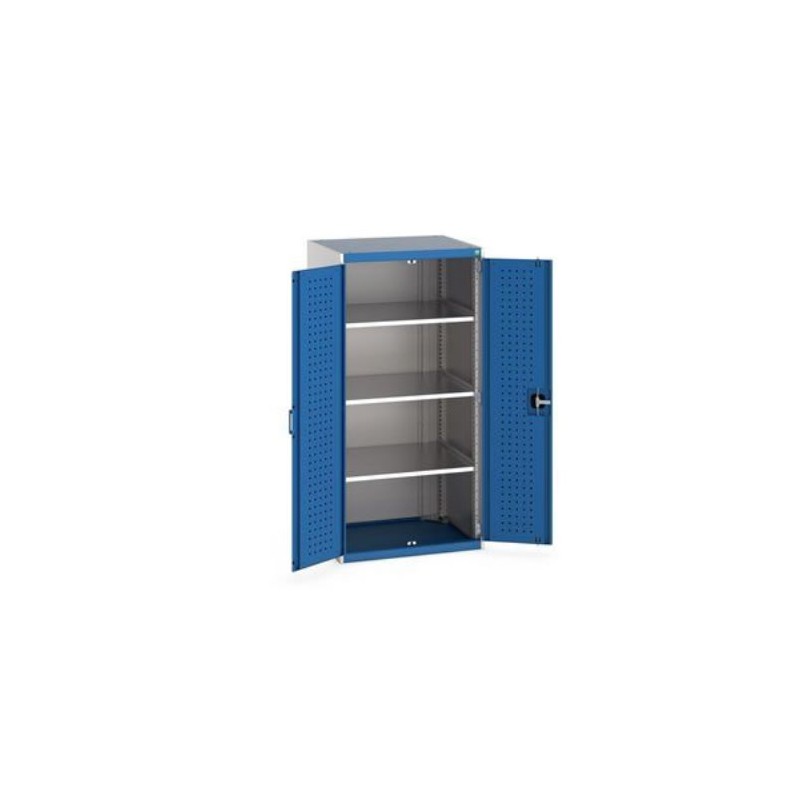 Armoire Cubio 3 tablettes hauteur 1600 mm portes bleues