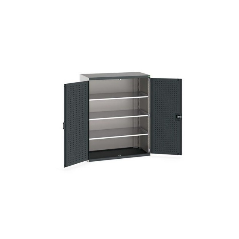 Armoire CUBIO 3 tablettes largeur 1300 mm portes anthacite