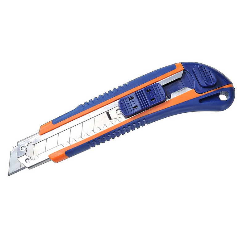 Cutter avec grip en caoutchouc lame 18 mm