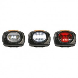 Lampe frontale 4 LEDs blanches + 3 LEDs rouges