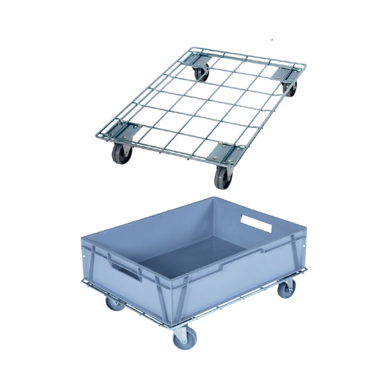 Plateau roulant en fil zingué pour bacs