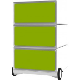 Caisson mobile vert de bureau 3 tiroirs de rangement