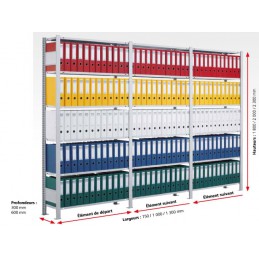 Rayonnages de bureau en système à emboîter