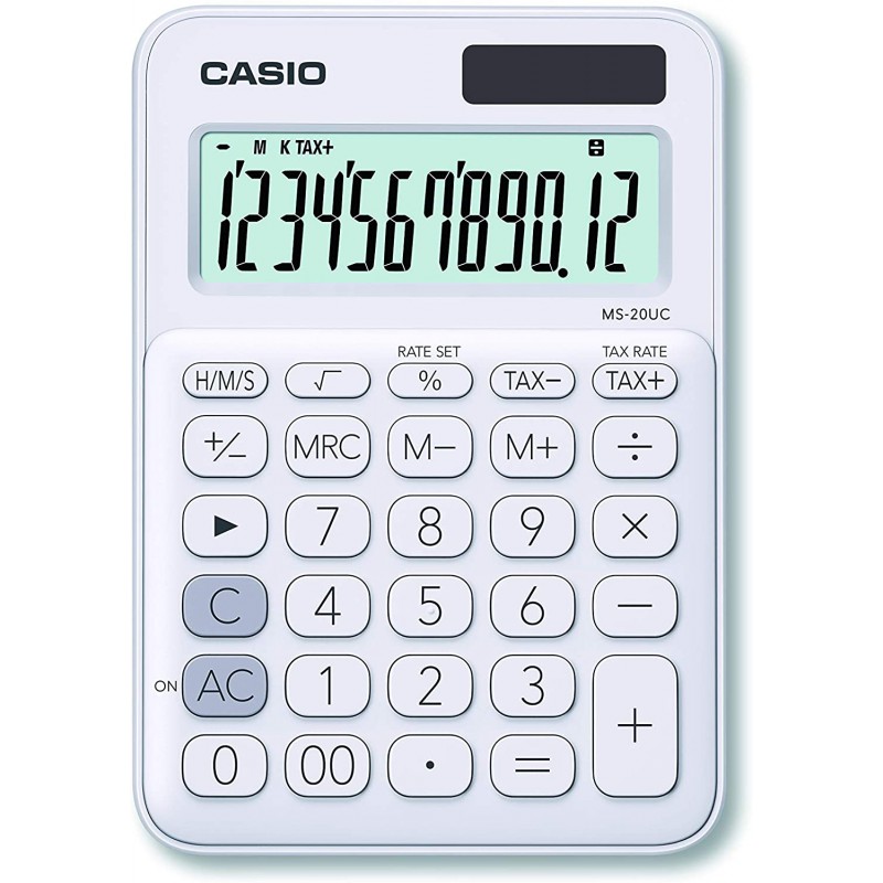 Calculatrice de bureau - MS 20UC - 12 Chiffres - Casio blanche