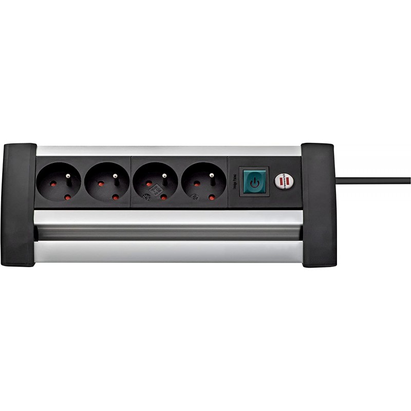 Brennenstuhl Multiprise hugo! Noire - 3 prises + 2 prises USB - avec p