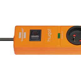 Brennenstuhl Multiprise 8 prises HUGO! orange avec parasurtenseur câble 2 mètres