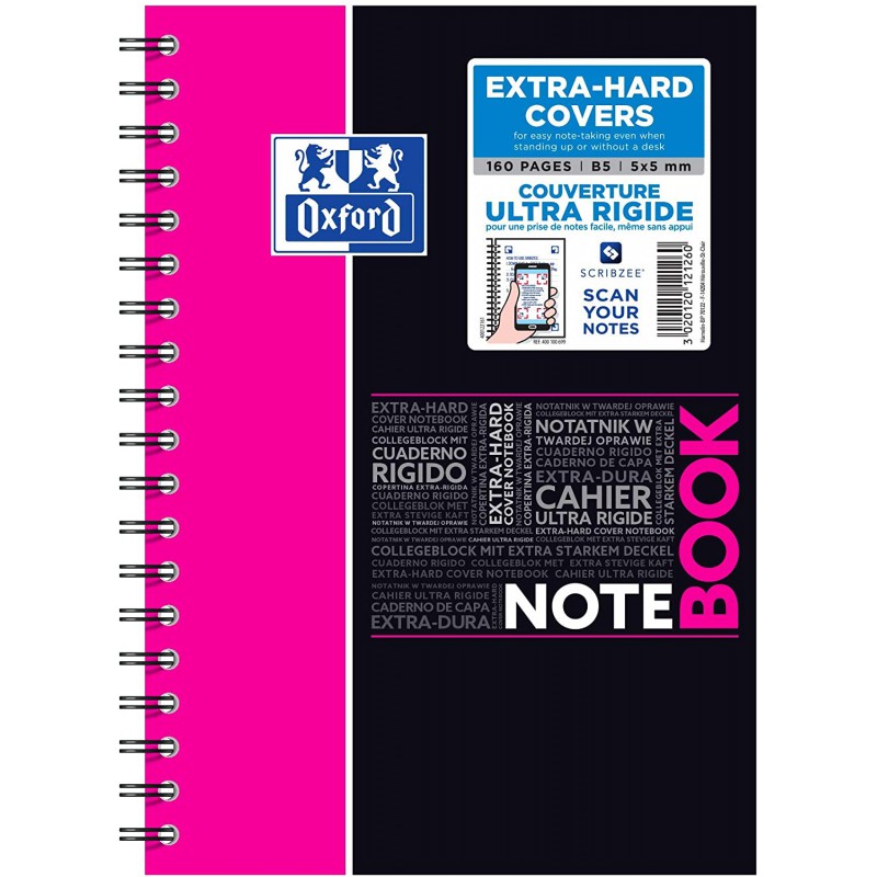 Cahier Kover Book rose 17x22cm 160p 5x5