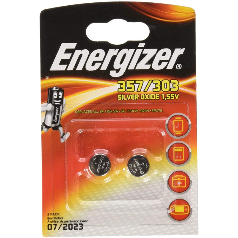 2 Piles bouton SR44 Energizer