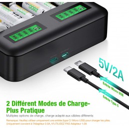 Chargeur de Piles Rechargeables AA/LR6, AAA/LR3, C/LR14, D/LR20