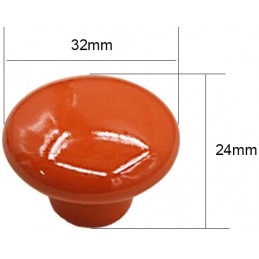 Lot de 10 boutons ronds orange colorés en céramique pour tiroir, placard, commode, porte
