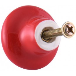 Lot de 10 boutons ronds rouge colorés en céramique pour tiroir, placard, commode, porte