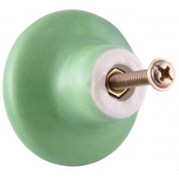 Lot de 10 boutons ronds vert colorés en céramique pour tiroir, placard, commode, porte