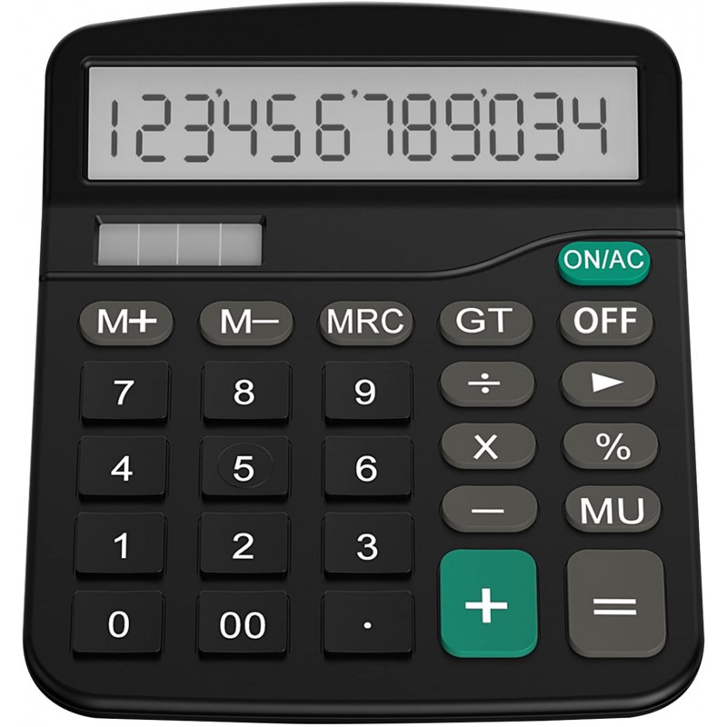 Calculatrice de Bureau Fonction Standard à 12 Chiffres noir