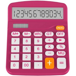 Calculatrice de Bureau Fonction Standard à 12 Chiffres rose