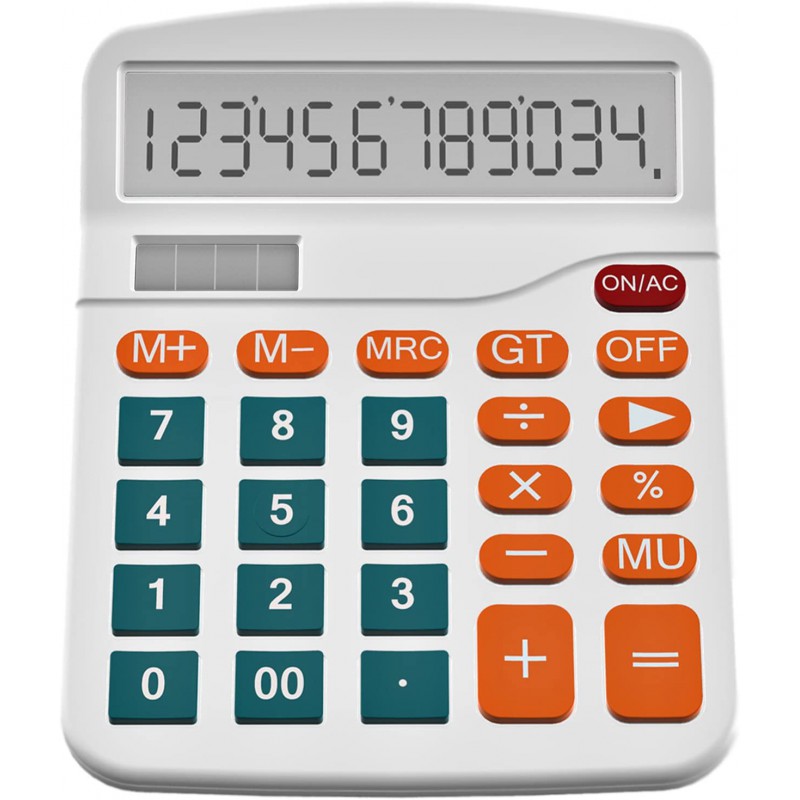 Calculatrice de Bureau Fonction Standard à 12 Chiffres blanc