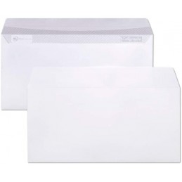 100 enveloppes auto-adhésives blanches 11x22 cm