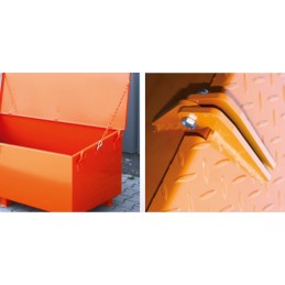 Coffre à outils de chantier acier peint ou galvanisé : détail