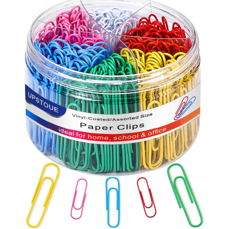 Lot de 400 trombones de bureau 33 mm couleurs assorties