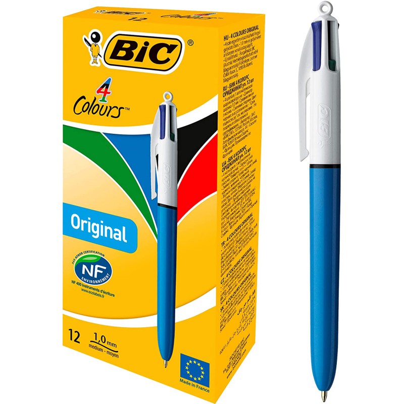 Recharge pour stylo bille rétractable 4 couleurs - pointe moyenne