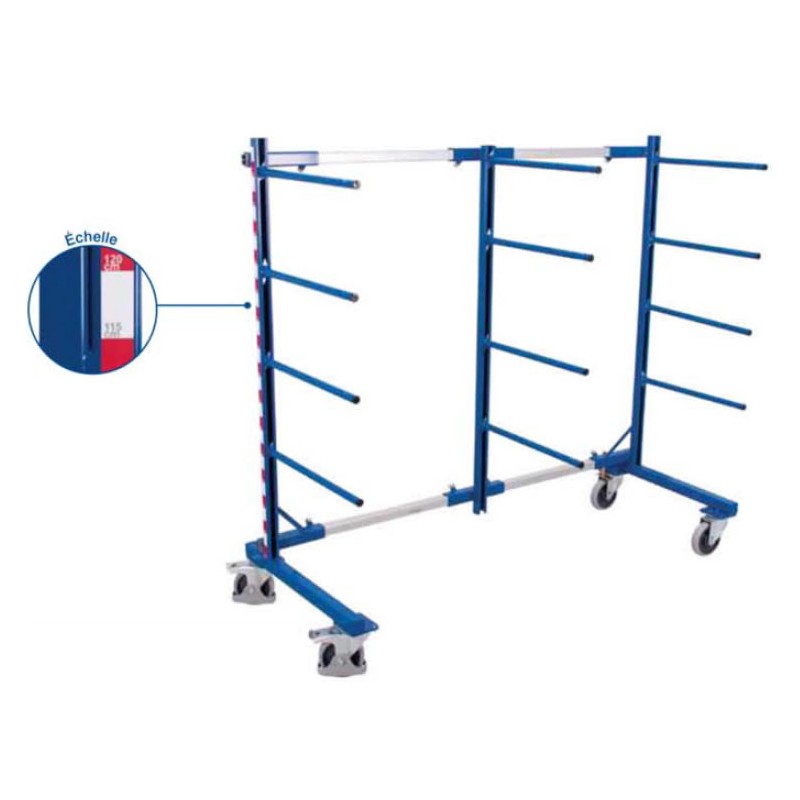Chariot rayonnage mobile simple face 400 kg