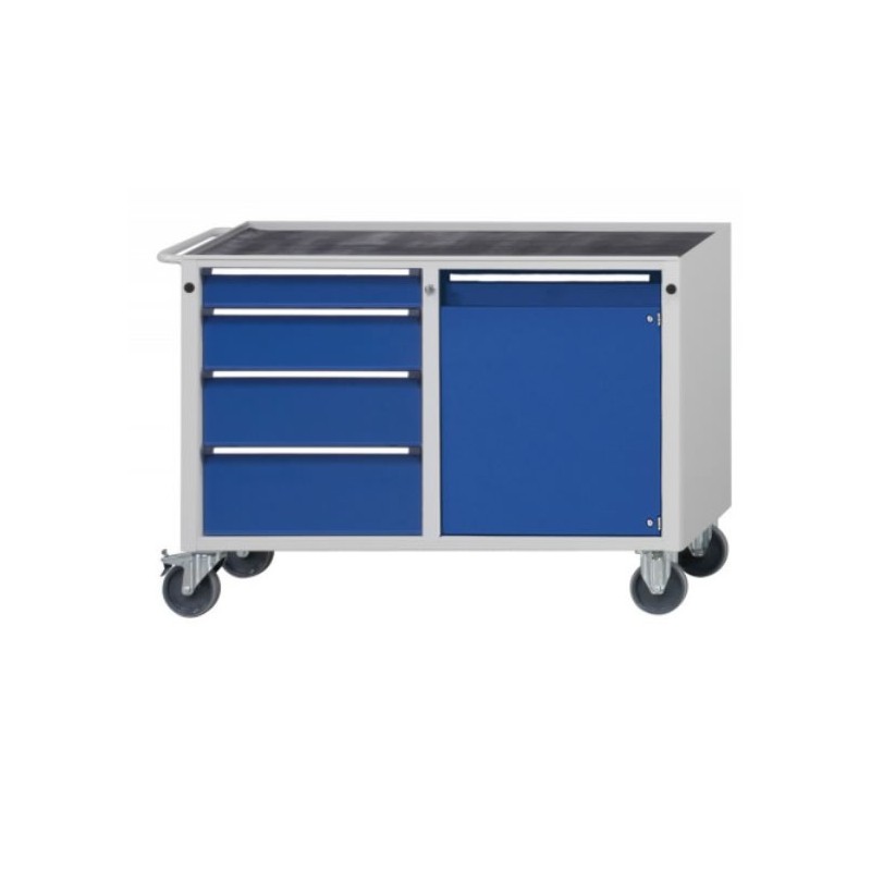 Servante d'Atelier 4 Tiroirs + 1 Armoire 1 porte sur roues Hauteur