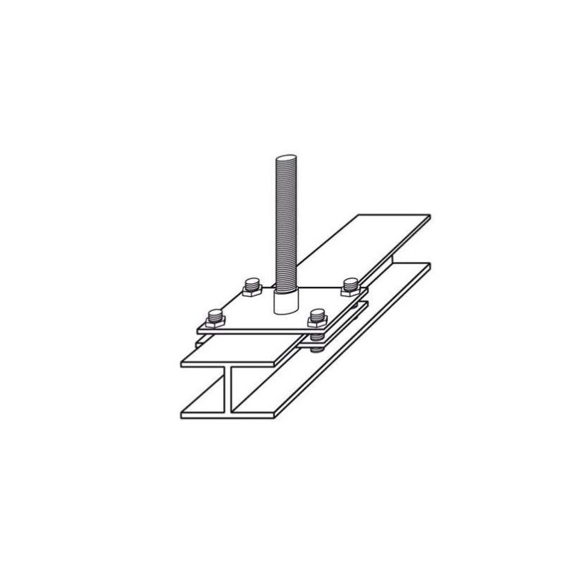 Support plafonnier pour barres ipe 80/46 sans tige filetée