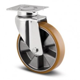 Roulette pivotante Chape en acier embouti diamètre 125 à 200 mm