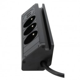 Bloc prise d'angle 3 prises 2P+T + 2 USB câble 1,95 m 16 A 230 V avec baie pour smartphone - SYNERCIA