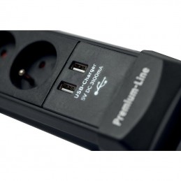 Rallonge multiprises 8 prises + 2 prises USB et parasurtenseur H05VV-F 3G1,5 - 3 m
