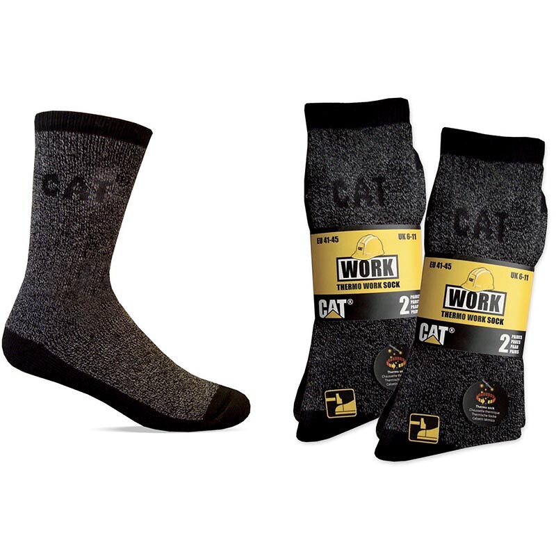 Lot de 2 paires de chaussettes CATERPILLAR GRIS/NOIR TAILLE 41/45