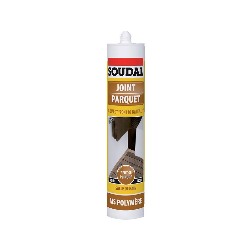 Mastic MS polymère joint de parquet noir aspect pont de bateau cartouche 290 ml