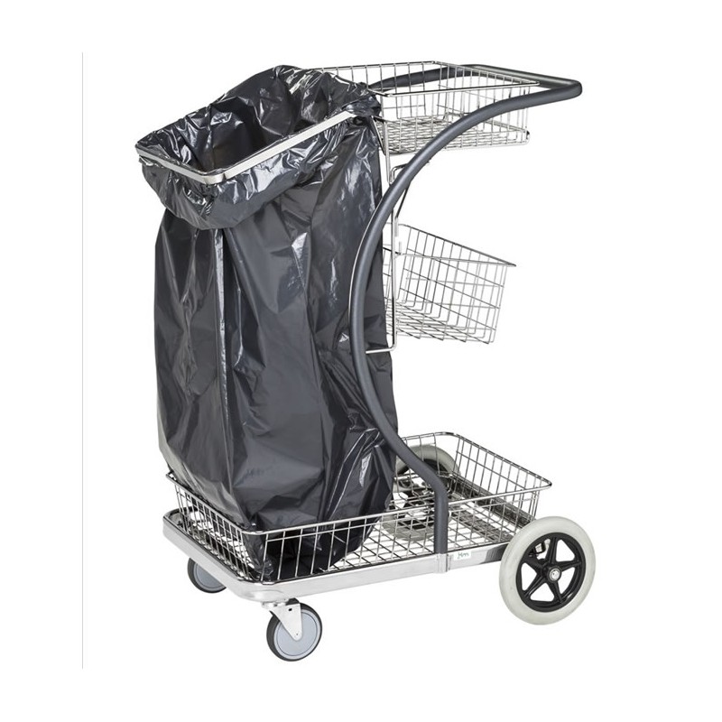 Chariot de ménage ultra maniable avec sac poubelle