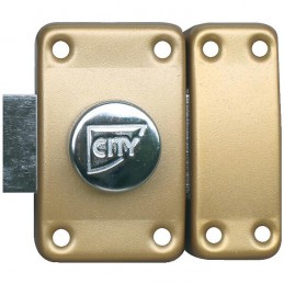 Verrou City 25 à bouton cylindre dépassant bronze