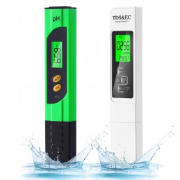 Testeur pH Mètre électronique, 4 en 1 Testeur de qualité de l'eau avec Écran LCD