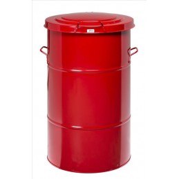 Poubelle en acier galvanisé 115 litres rouge