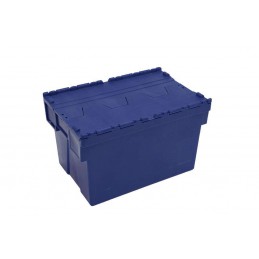Bac de stockage navette avec couvercle en plastique bleu - 16 litres sur
