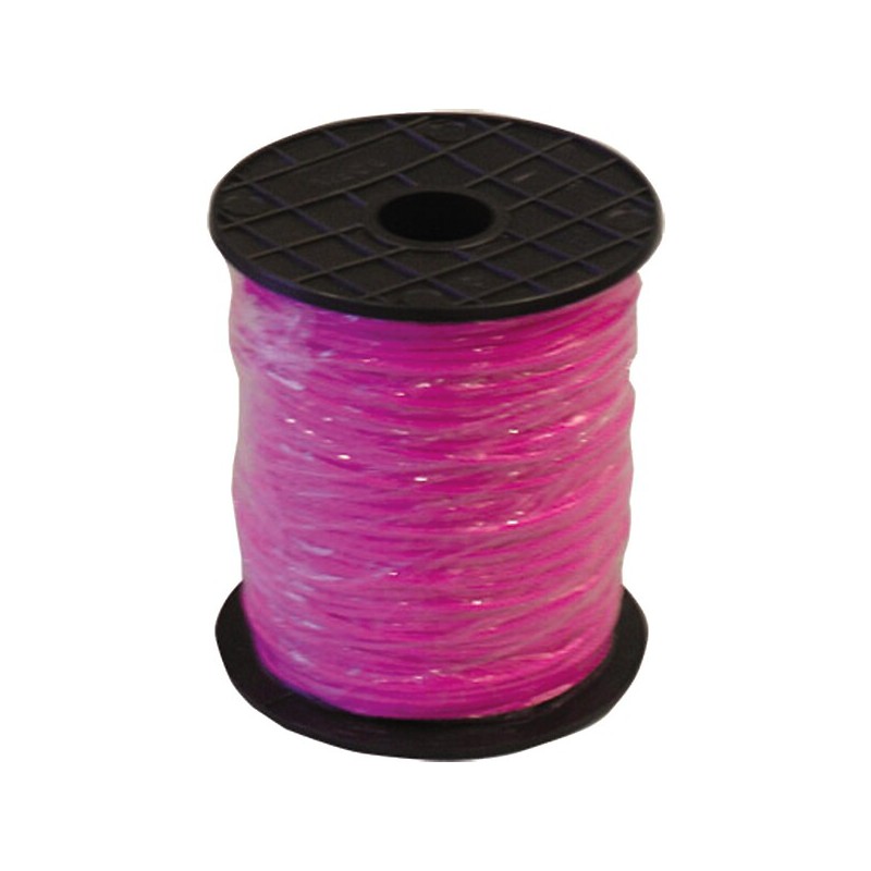 Bobine tresse fluo rose 2,5mm - 200 M - Avec flasque