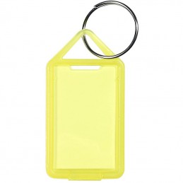 Porte clés à étiquettes large transparent jaune