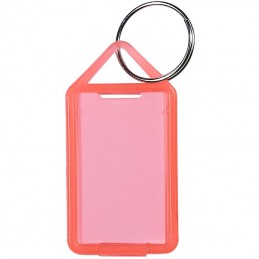 Porte clés à étiquettes large transparent rouge