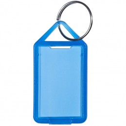 Porte clés à étiquettes large transparent bleu
