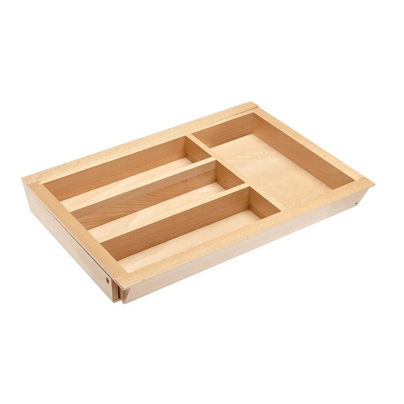 Range-couverts extensible en bois pour tiroir de profondeur 500 mm