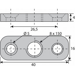 Écrous platine 3 trous pour vis de meuble