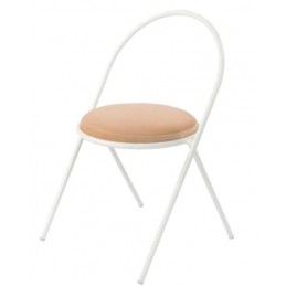 Chaise Saturne finition velours blanc