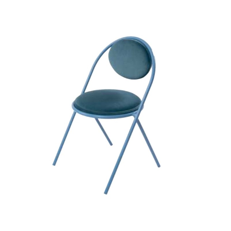 2 chaises coloris bleu Saturne avec dossier