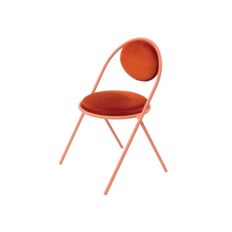 2 chaises rose dossier couleur rouille Saturne avec dossier