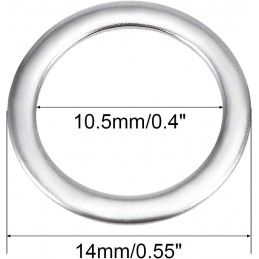 20 Rondelles Plates en Inox 304 - 10,5mm x 14mm x 0,8mm