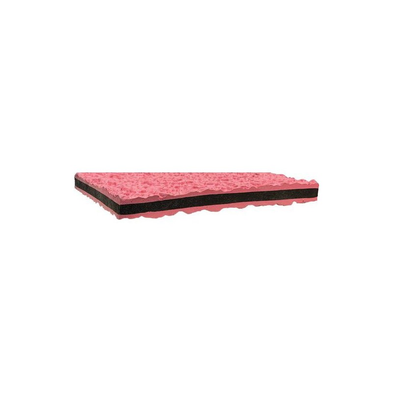 Plaque antivibratoire 500x500 caoutchouc 10 mm noir-rose